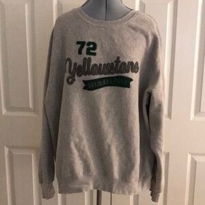 Yellowstone National Park Gray w/ Green Crewneck Pro Weave Sweatshirt XL
